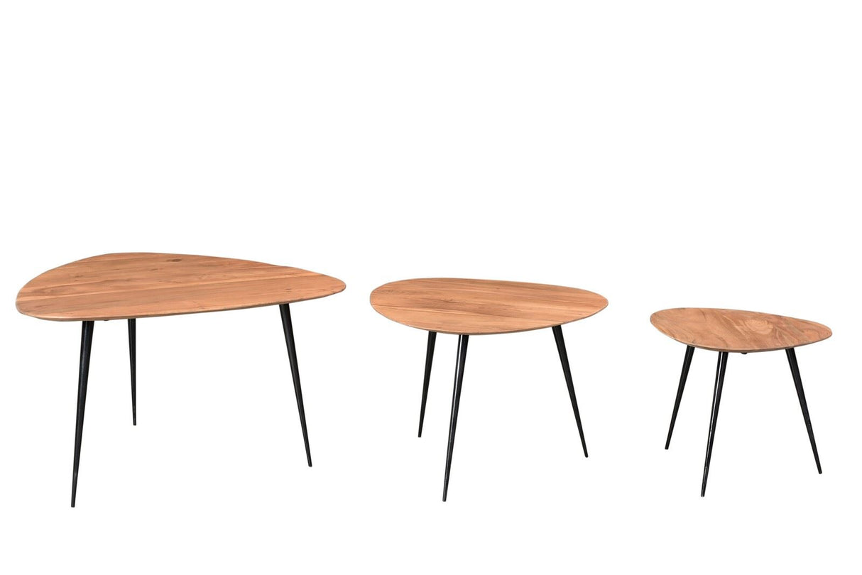 SIT-Möbel Beistelltisch 40 cm x 37 cm x 37 Platte natur, Beine schwarz