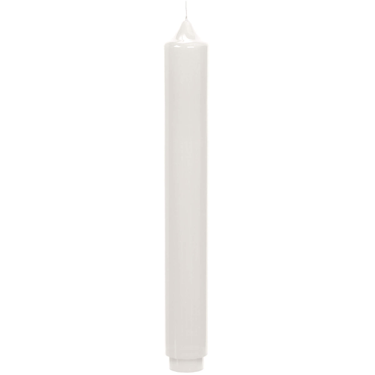 Fink gelackte Stabkerze Candle weiß Paraffin Höhe 25 cm