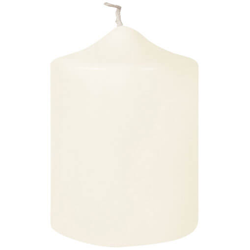 Fink getauchte Stumpenkerze Candle creme Paraffin Höhe 10 cm