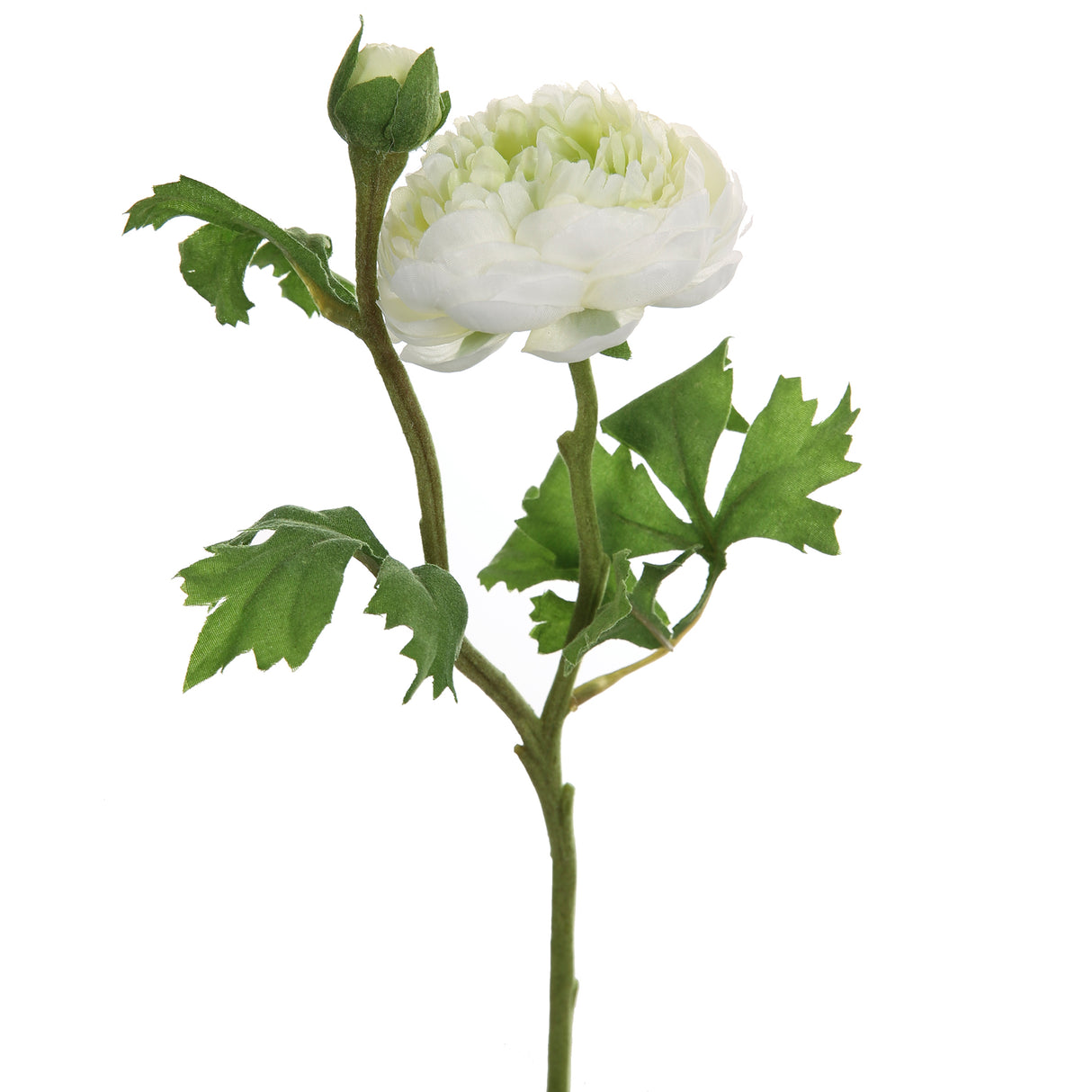 Fink Kunstblume Ranunkel hellgrün, weiß Kunstfasern Höhe 46 cm