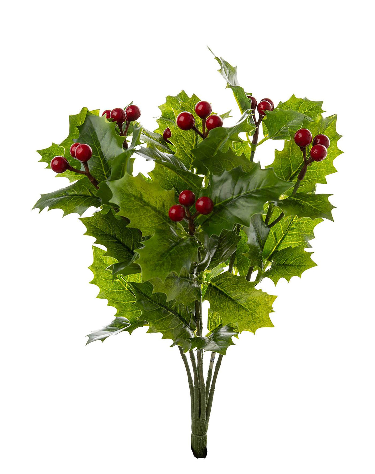 Fink Kunstblume Stechpalme grün, rot Kunstfasern Höhe 39 cm