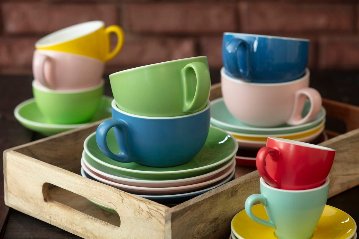 Terra Home 6er Cappuccinotassen-Set, Schwarz matt