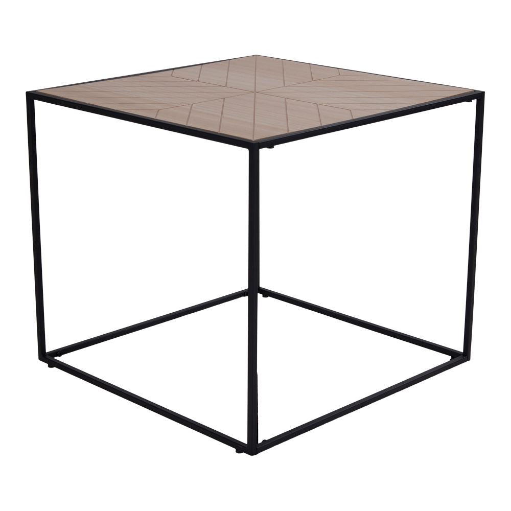 House Nordic Beistelltisch Bergamo Metall schwarz gemustert 50 x 50 x 45 cm
