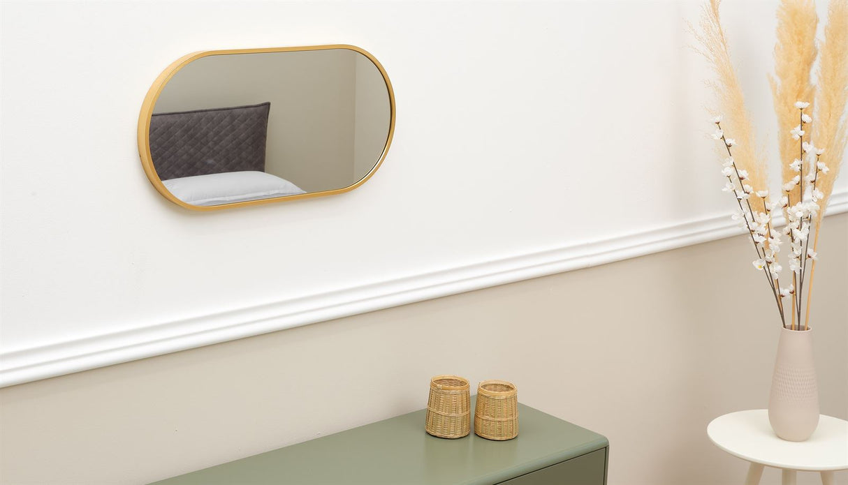 Terra Home Wandspiegel 60x30 gold Metallrahmen