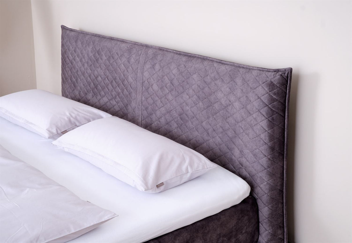 Terra Home Boxspringbett Lyon grau, 180x200 cm, H2/H3