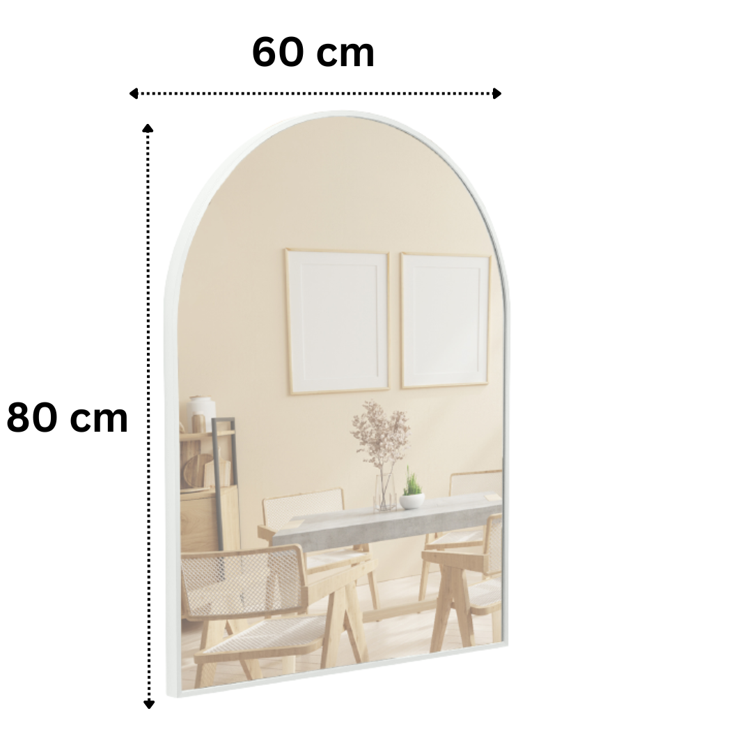 Terra Home Wandspiegel 60x80 weiß Metallrahmen Bogenform
