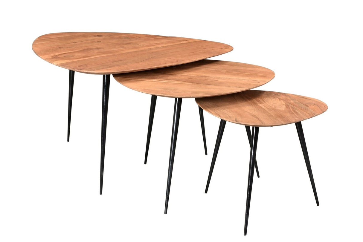 SIT-Möbel Beistelltisch 40 cm x 37 cm x 37 Platte natur, Beine schwarz