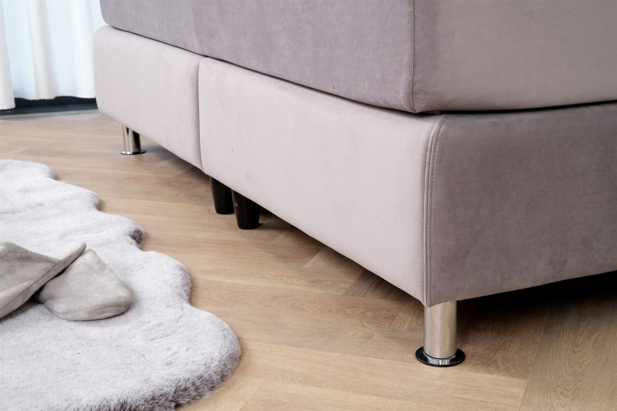 Terra Home Boxspringbett Chesterfield grau, 180x200 cm, H2/H3