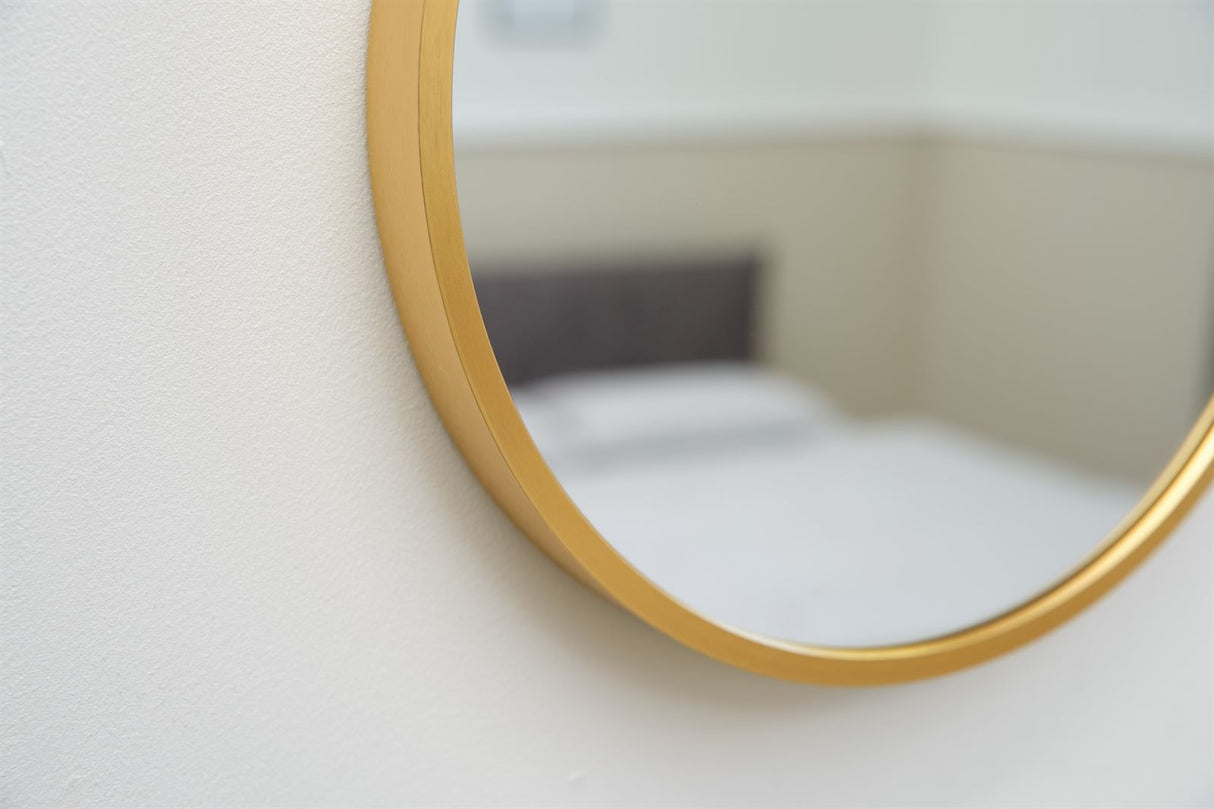 Terra Home Wandspiegel rund 60x60 gold Metallrahmen