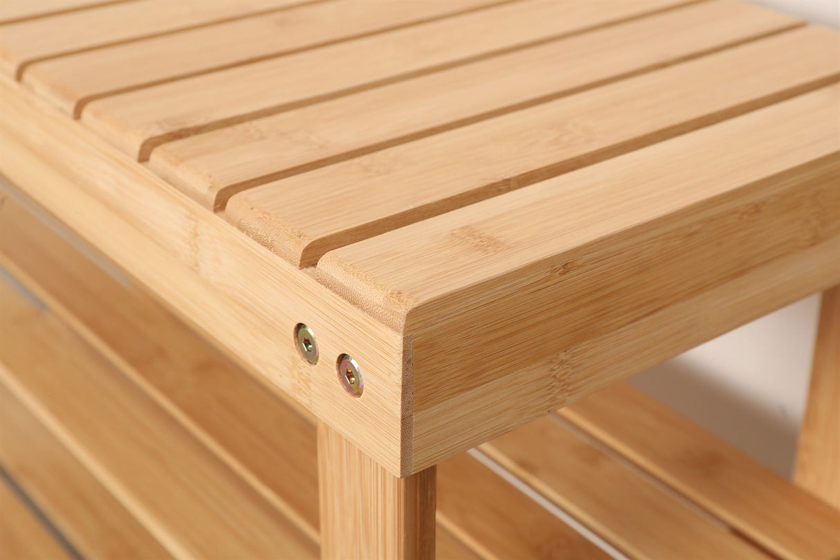 Terra Home Schuhregal Schuhbank Sitzbank Badregal Bambus Garderobenbank Bambusregal