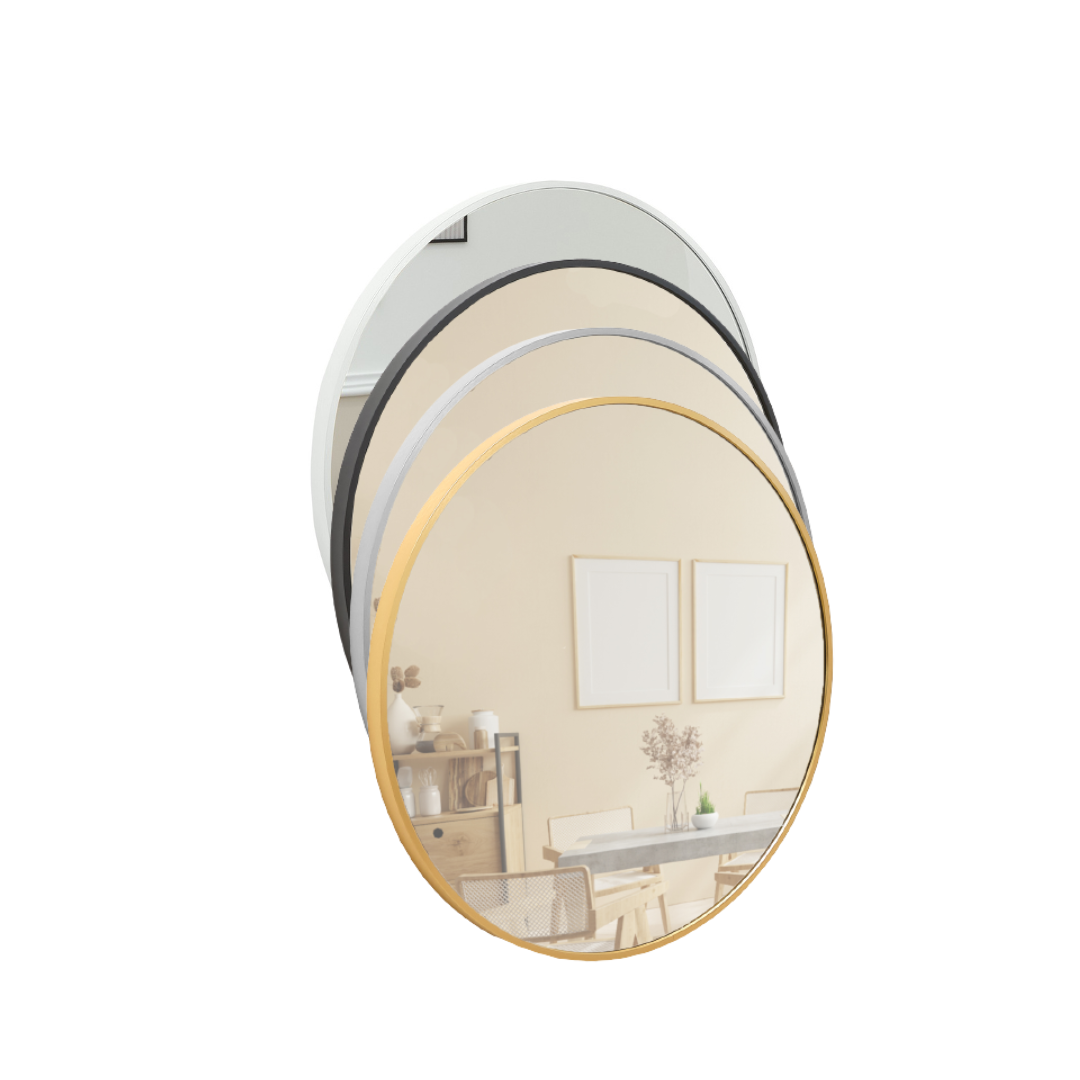 Terra Home Wandspiegel rund 60x60 weiß Metallrahmen