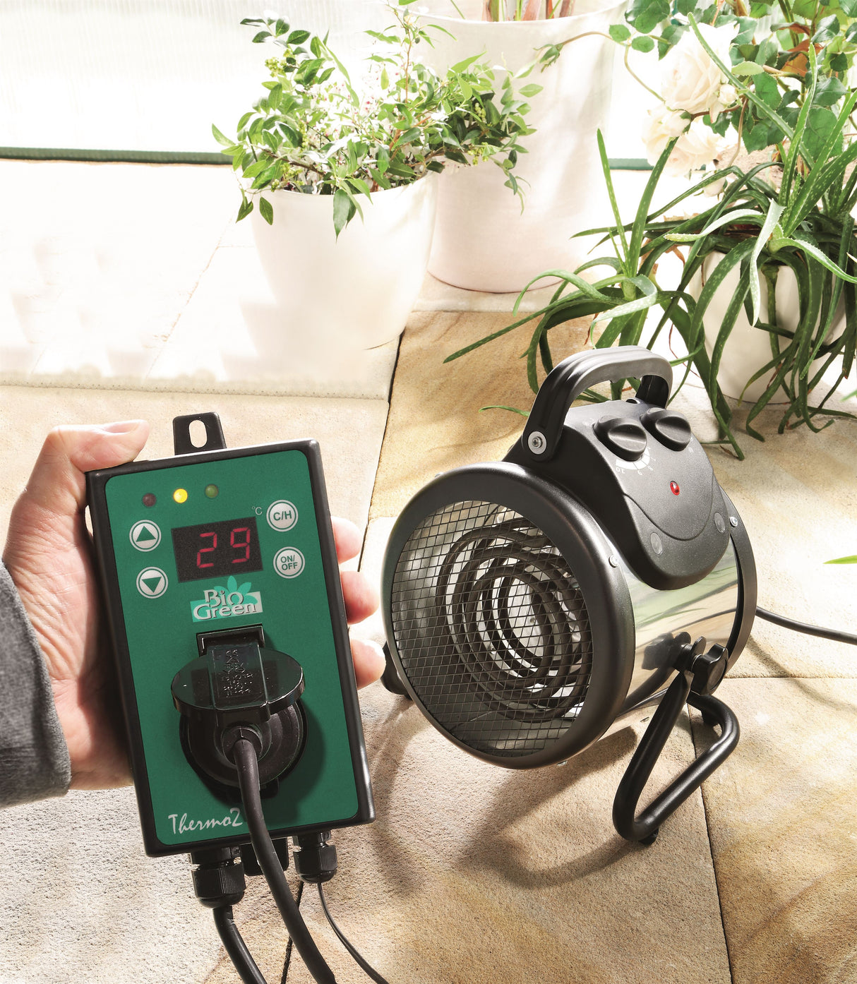 Biogreen Elektrogebläseheizung Palma Heizlüfter (Thermostat Digital)