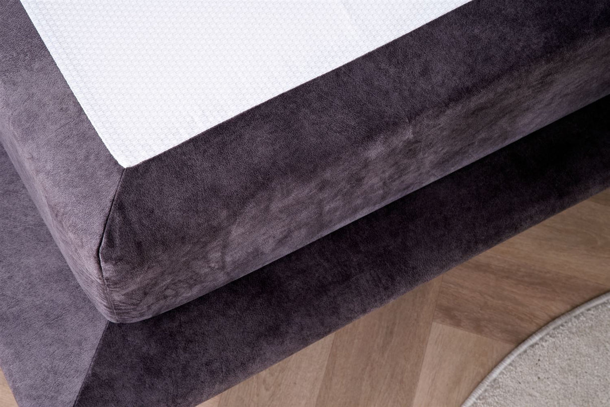 Terra Home Boxspringbett Lyon grau, 180x200 cm, H2/H3