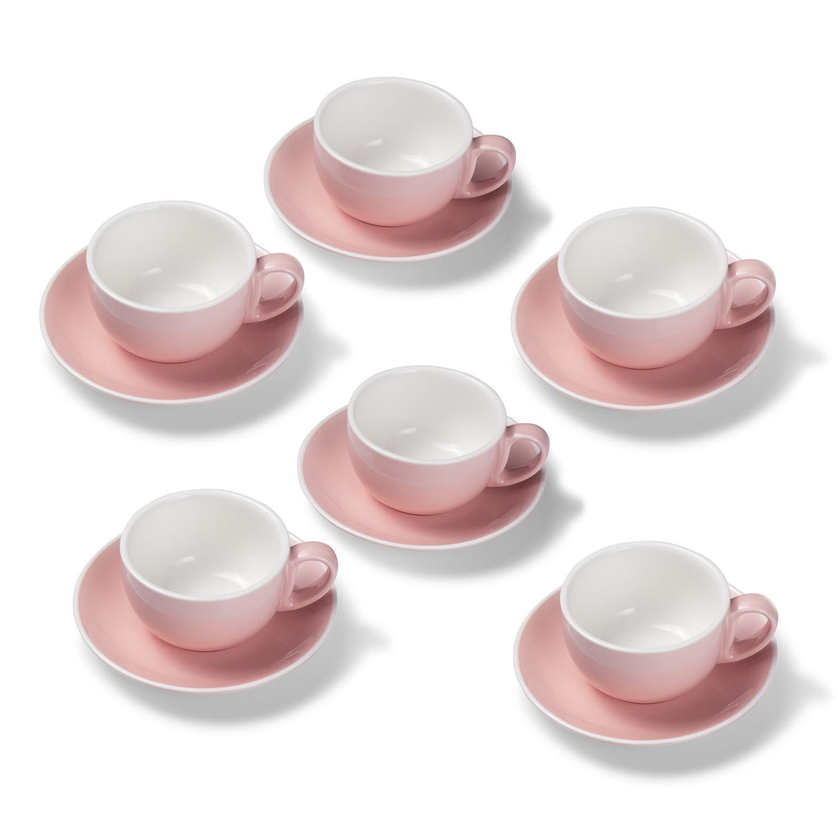Terra Home 6er Milchkaffeetassen-Set, Rosa glossy