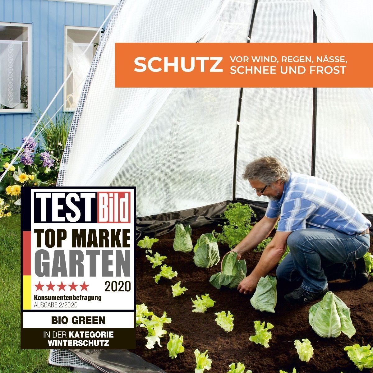 Biogreen Überwinterungszelt Gewächshaus Tropical Island L 240 x 240 x 200 cm