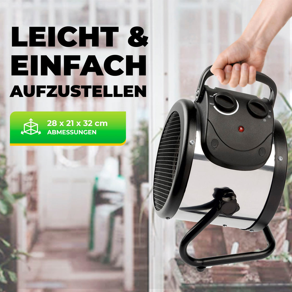 Biogreen Elektrogebläseheizung Palma Heizlüfter (Thermostat Digital)