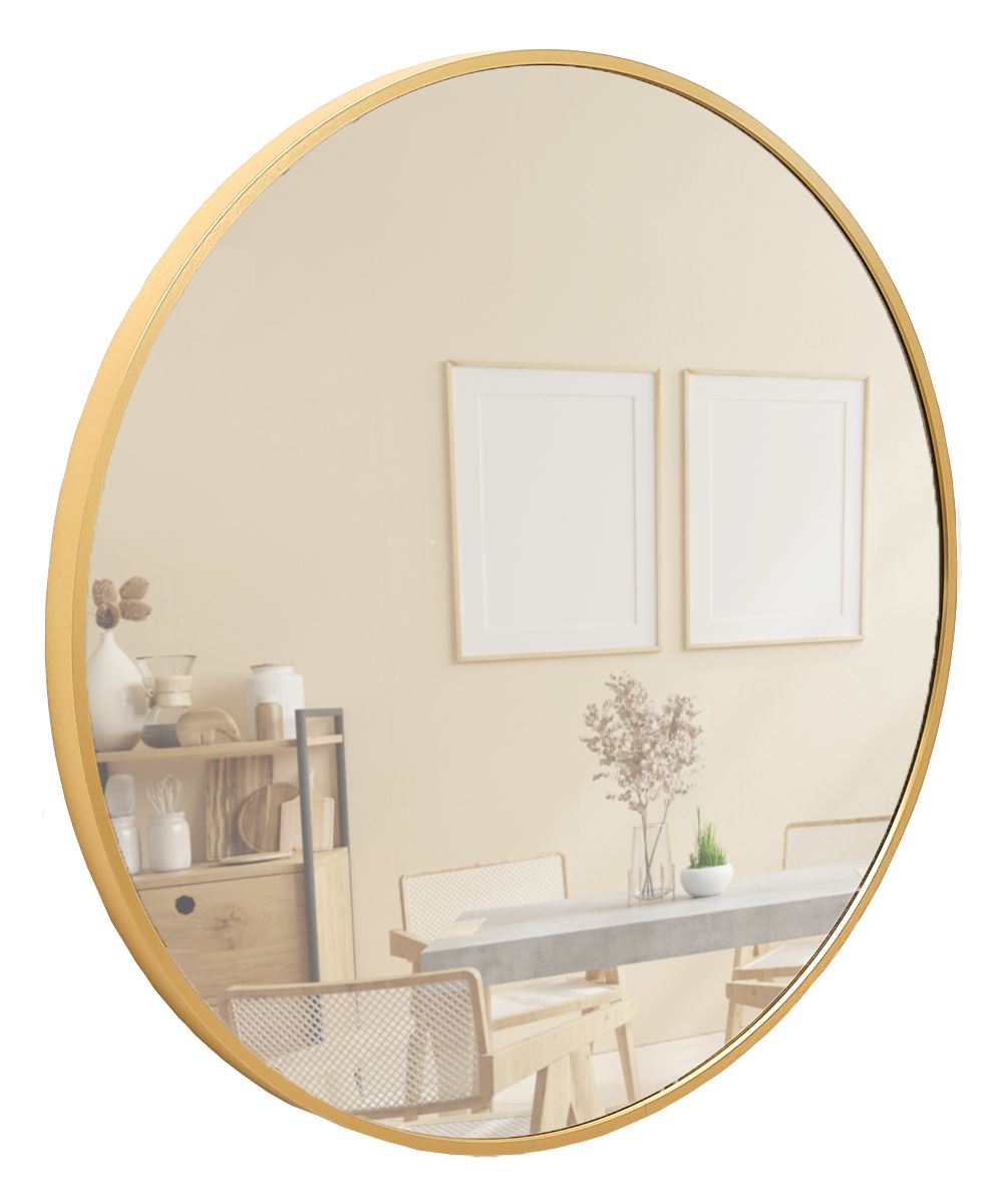 Terra Home Wandspiegel rund 60x60 gold Metallrahmen