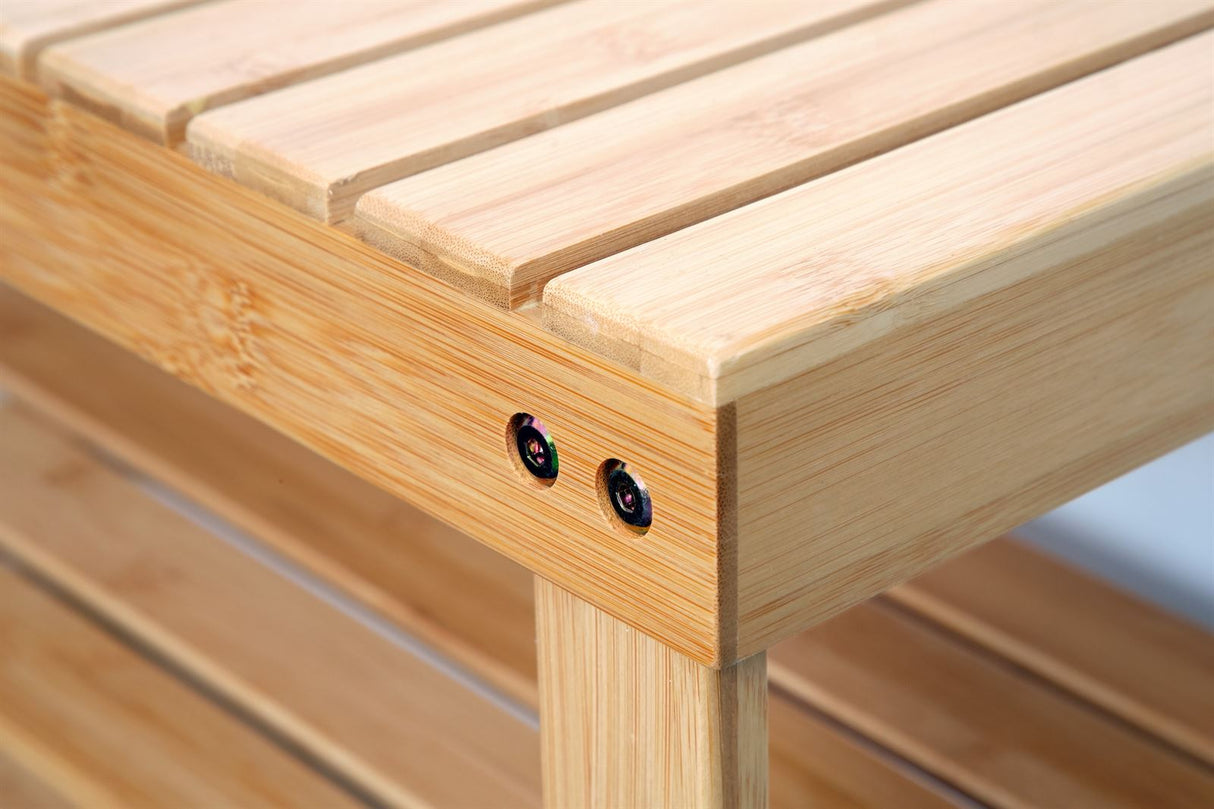 Elbmöbel Schuhregal Schuhbank Sitzbank Badregal Bambus Garderobenbank Bambusregal