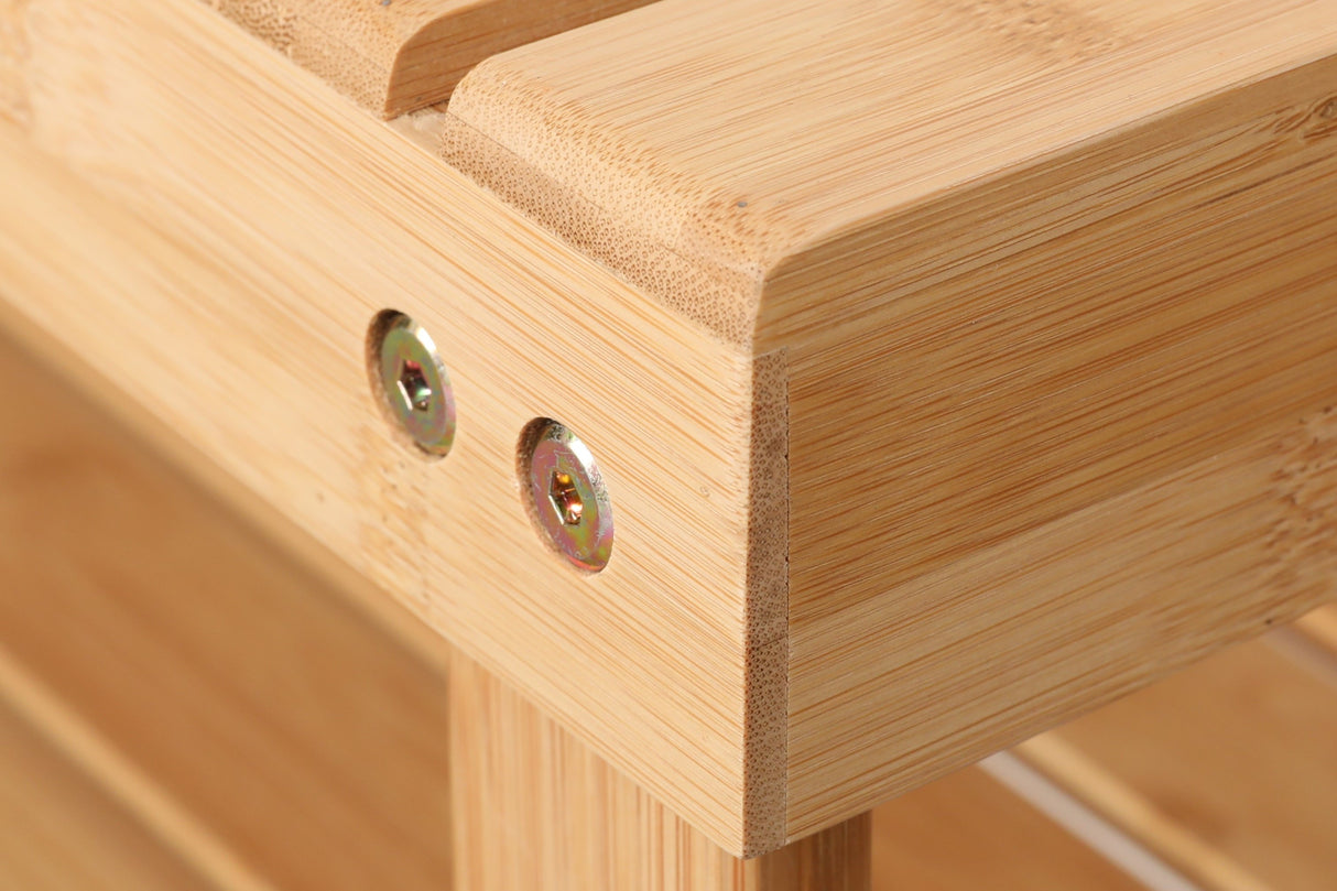 Terra Home Schuhregal Schuhbank Sitzbank Badregal Bambus Garderobenbank Bambusregal