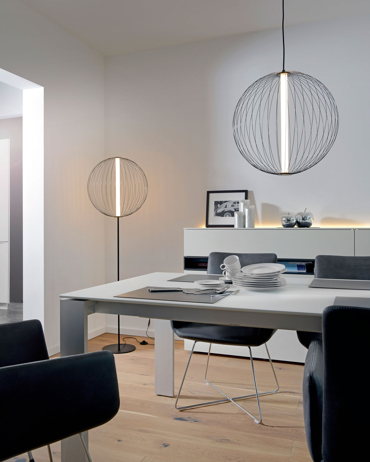 Sompex Atomik Stehleuchte schwarz Metall 162 cm