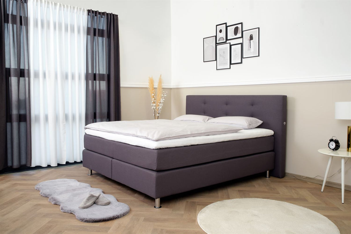Terra Home Boxspringbett Manchester grau, 180x200 cm, H2/H3