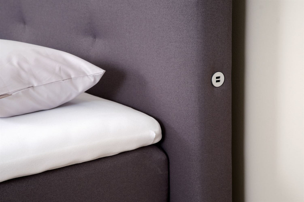 Terra Home Boxspringbett Manchester grau, 180x200 cm, H2/H3