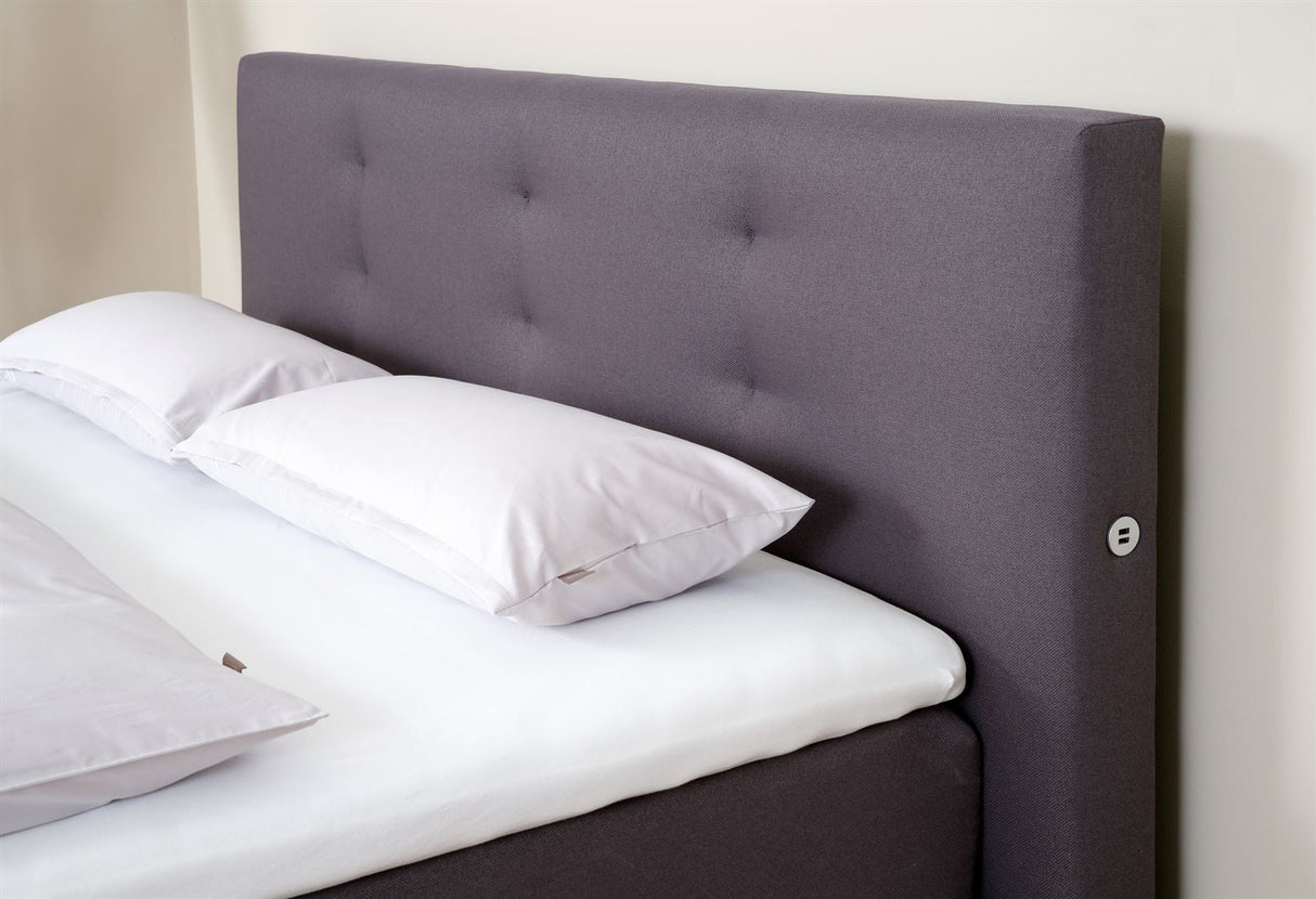 Terra Home Boxspringbett Manchester grau, 180x200 cm, H2/H3