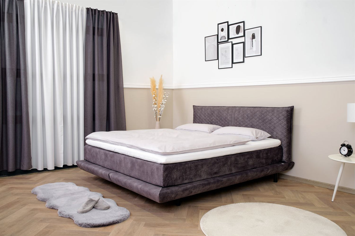 Terra Home Boxspringbett Lyon grau, 180x200 cm, H2/H3