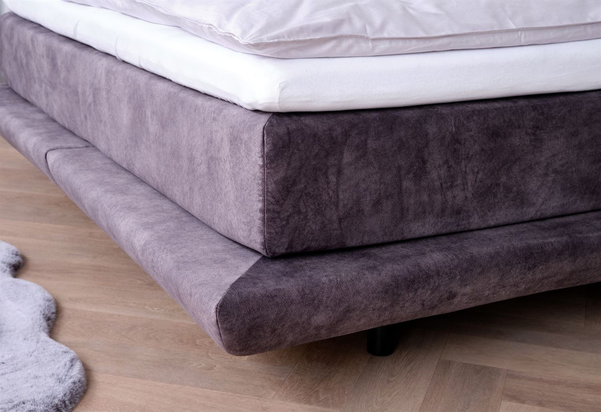 Terra Home Boxspringbett Lyon grau, 180x200 cm, H2/H3