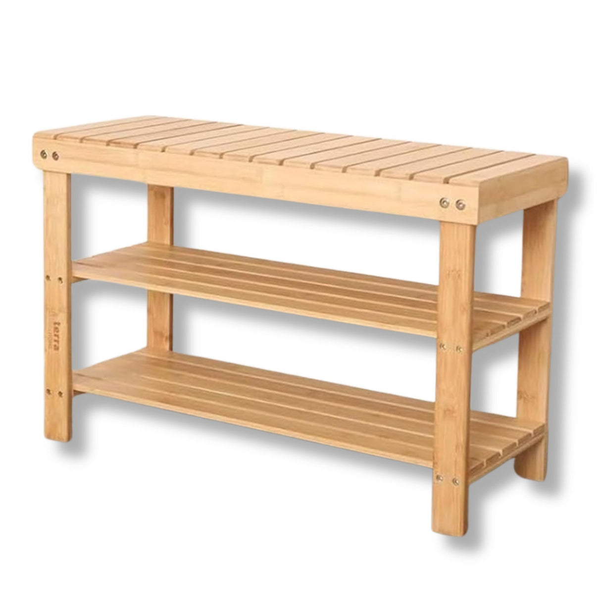 Terra Home Schuhregal Schuhbank Sitzbank Badregal Bambus Garderobenbank Bambusregal