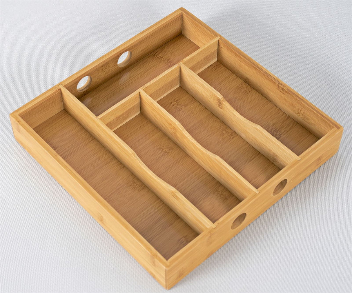 Elbmöbel 2 x Besteckkasten 5 Schublade Geschirrkasten Bambus braun Set