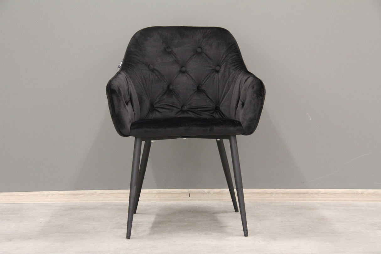 Armlehnstuhl Star in Schwarz/Samt, 2er-Set #3645