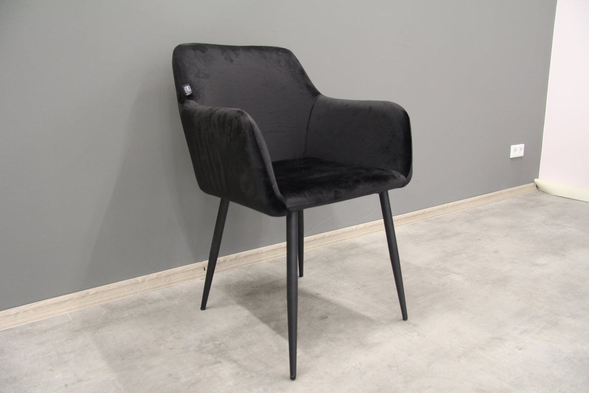 Armlehnstuhl Soul in Schwarz/Samt, 2er-Set #3641