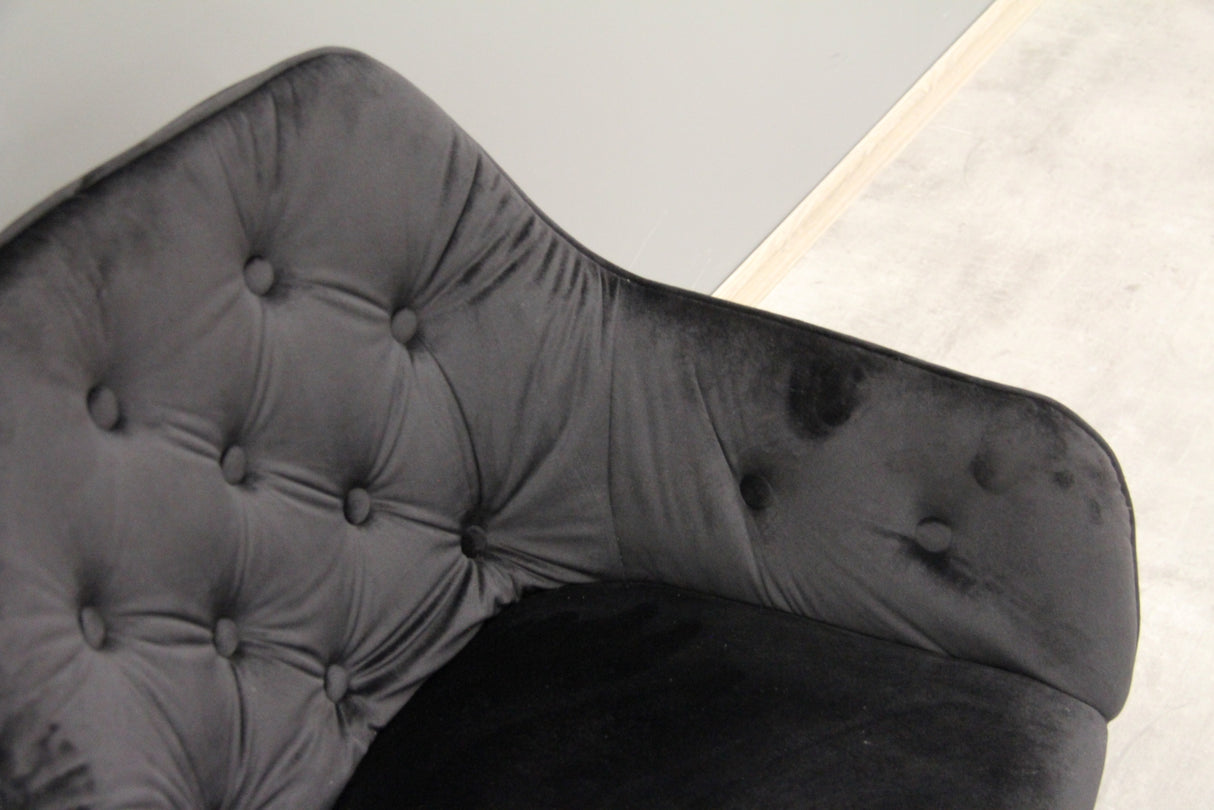 Armlehnstuhl Star in Schwarz/Samt, 2er-Set #3645