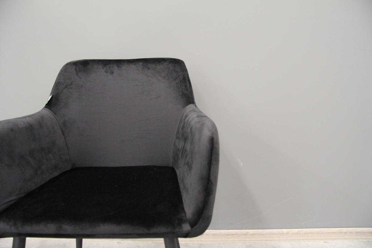 Armlehnstuhl Soul in Schwarz/Samt, 2er-Set #3641