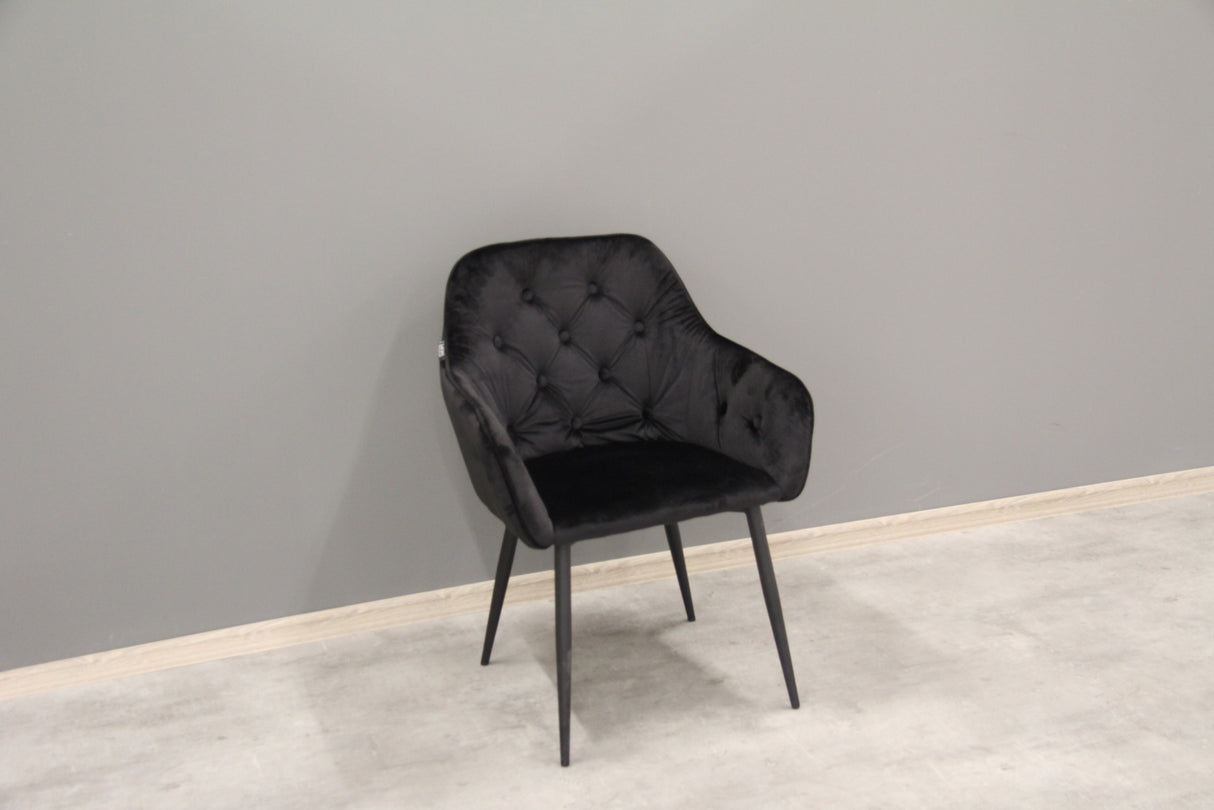 Armlehnstuhl Star in Schwarz/Samt, 2er-Set #3645