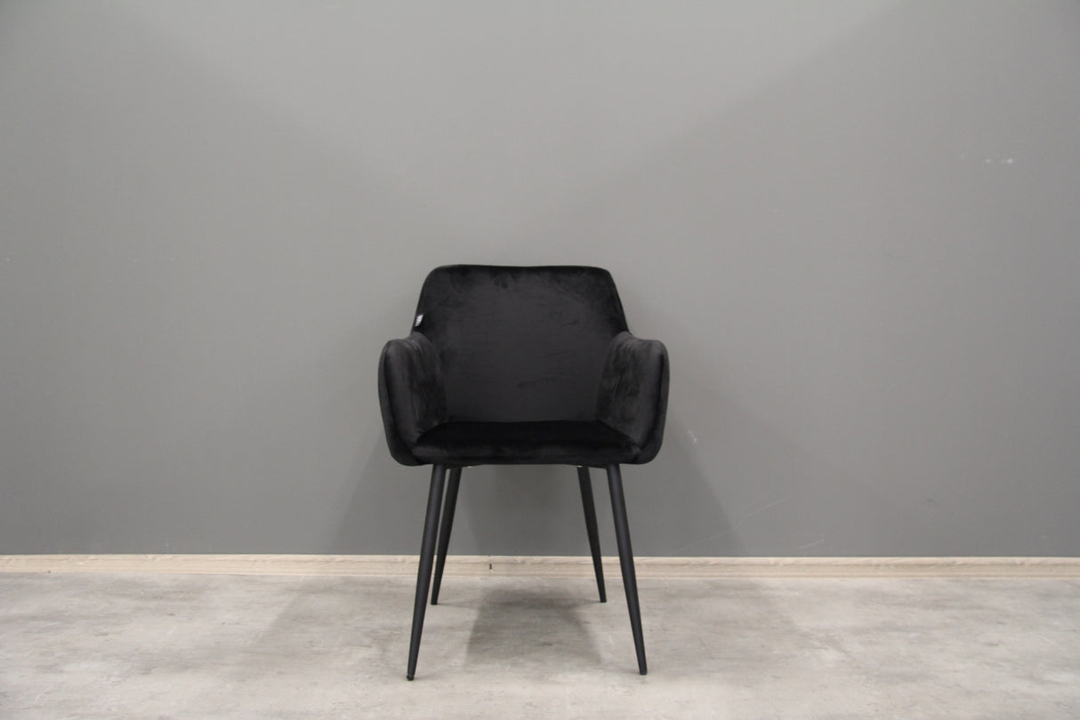 Armlehnstuhl Soul in Schwarz/Samt, 2er-Set #3641