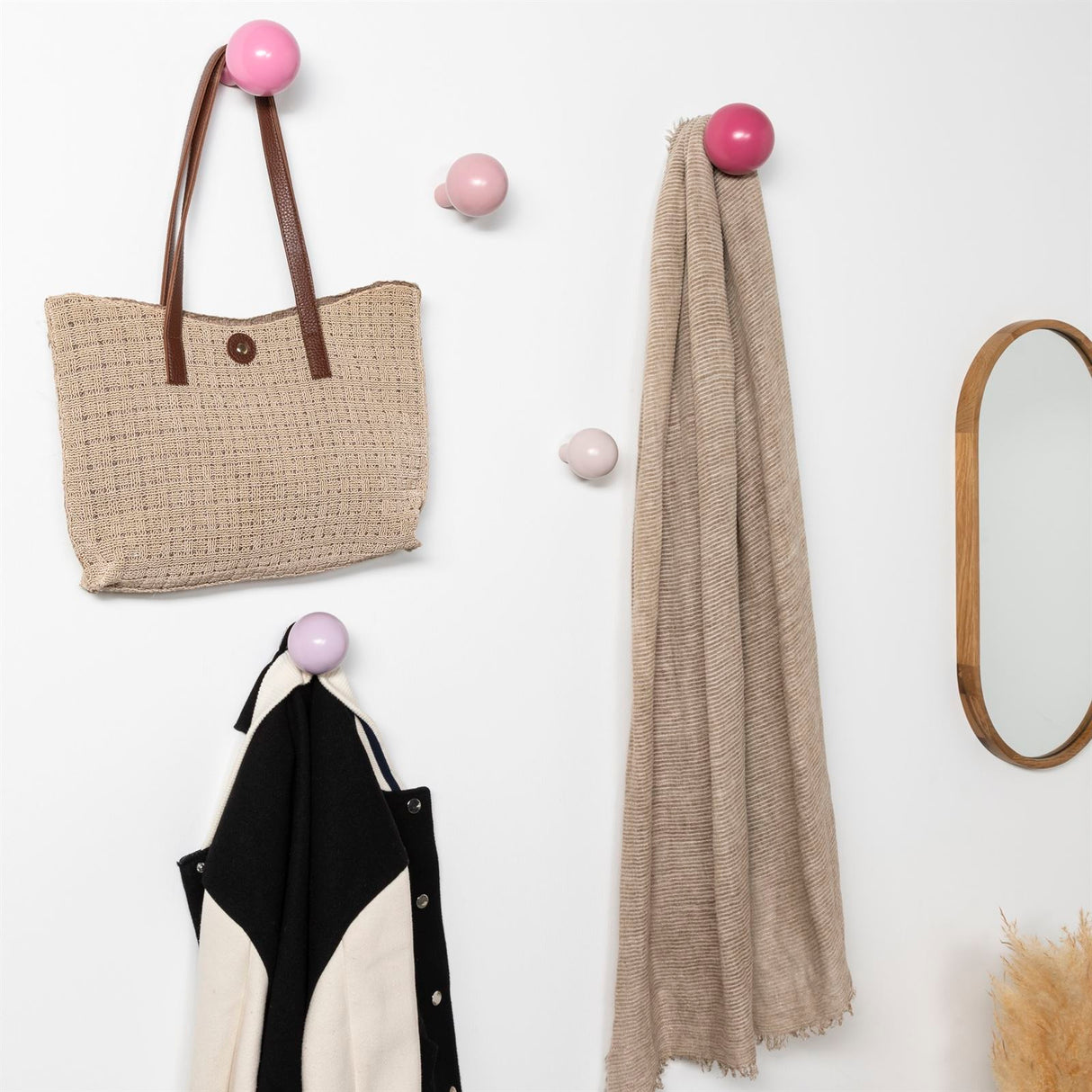 Terra Home Wandhaken Birnenform Rosa 5er Set