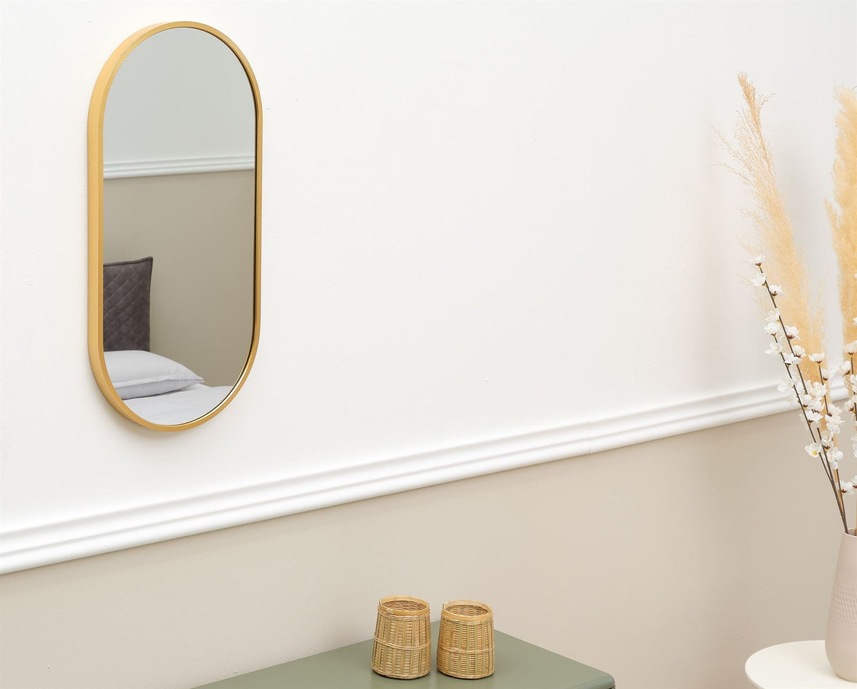 Terra Home Wandspiegel 60x30 gold Metallrahmen