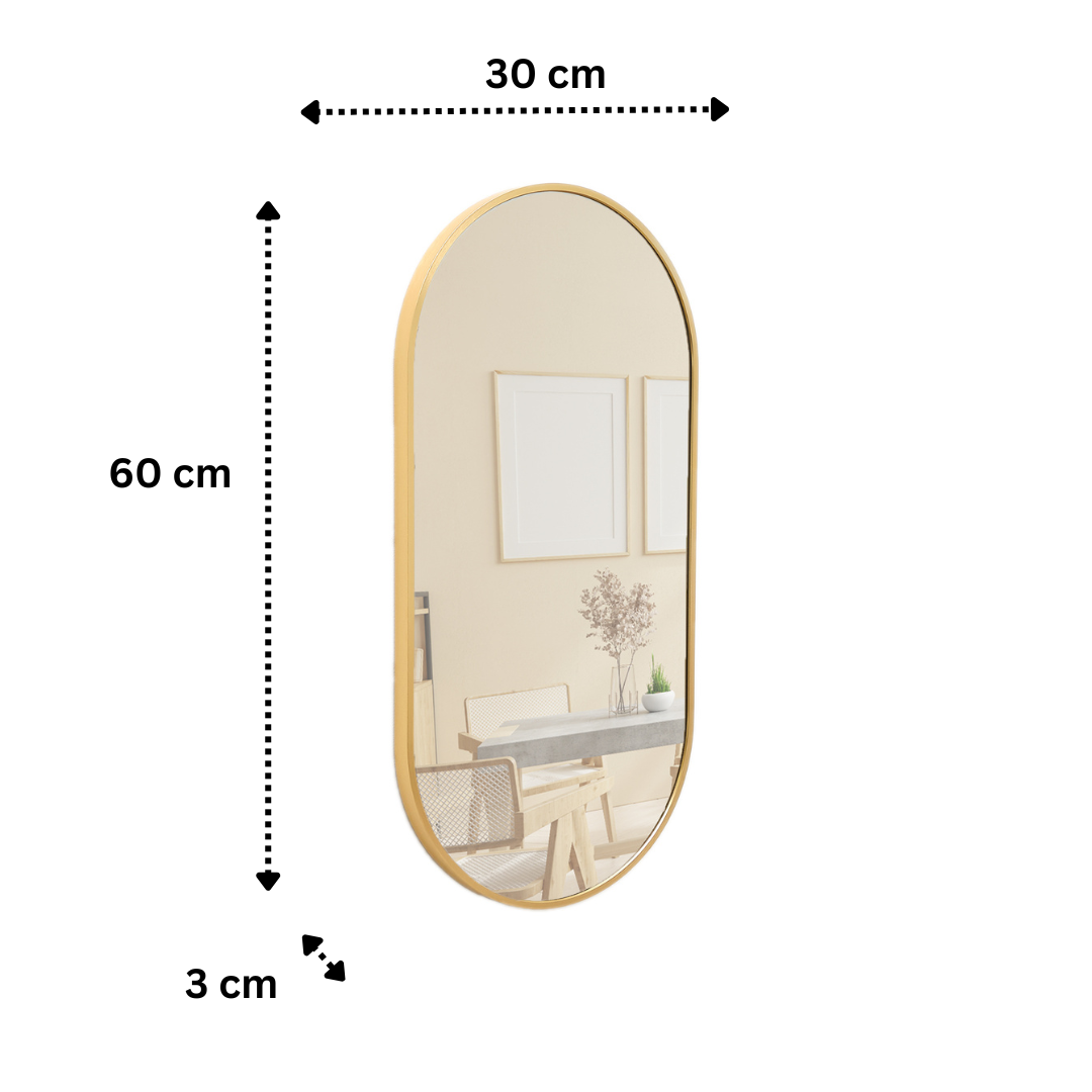 Terra Home Wandspiegel 60x30 gold Metallrahmen