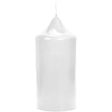 Fink gelackte Stumpenkerze Altar weiß Paraffin Höhe 15 cm