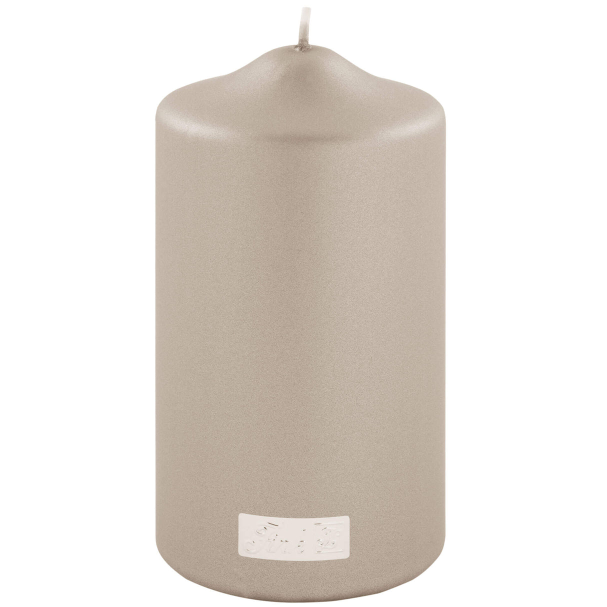 Fink metallic Stumpenkerze Candle stein Paraffin Höhe 15 cm