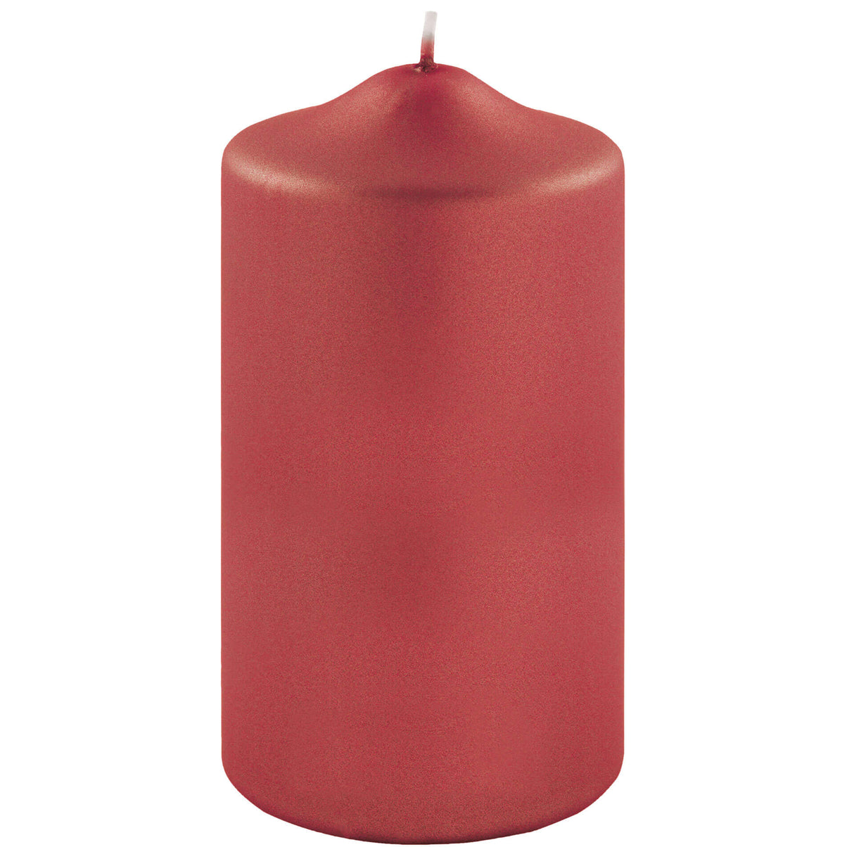 Fink metallic Stumpenkerze Candle rot Paraffin Höhe 15 cm
