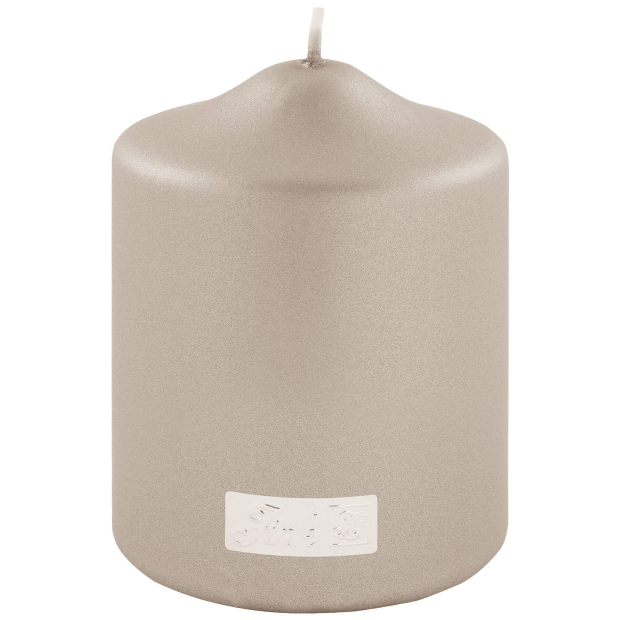 Fink metallic Stumpenkerze Candle stein Paraffin Höhe 10 cm
