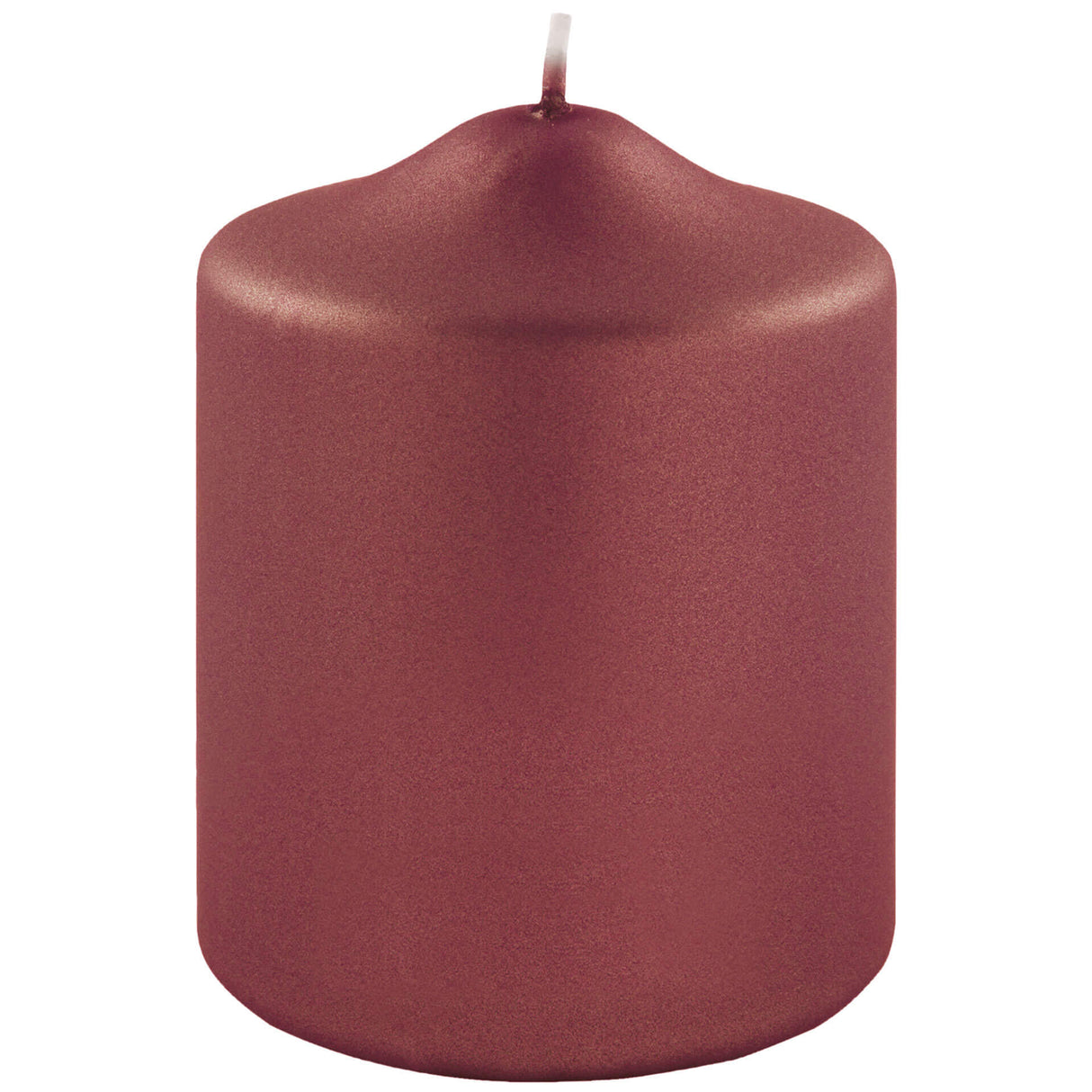 Fink metallic Stumpenkerze Candle dunkelrot Paraffin Höhe 10 cm