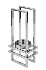 Fink Windlicht Ez-Dualis silberfarben Edelstahl, vernickelt Höhe 31 cm