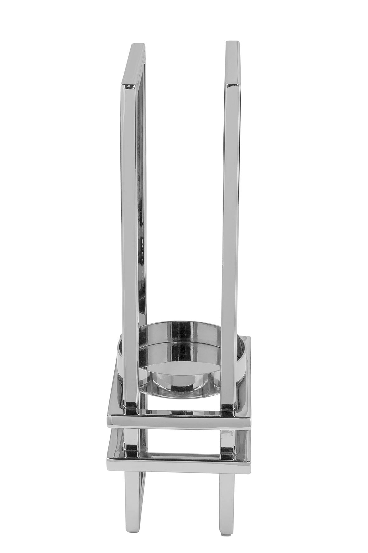 Fink Windlicht Ez-Dualis silberfarben Edelstahl, vernickelt Höhe 31 cm