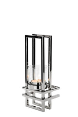 Fink Windlicht Ez-Dualis silberfarben Edelstahl, vernickelt Höhe 31 cm