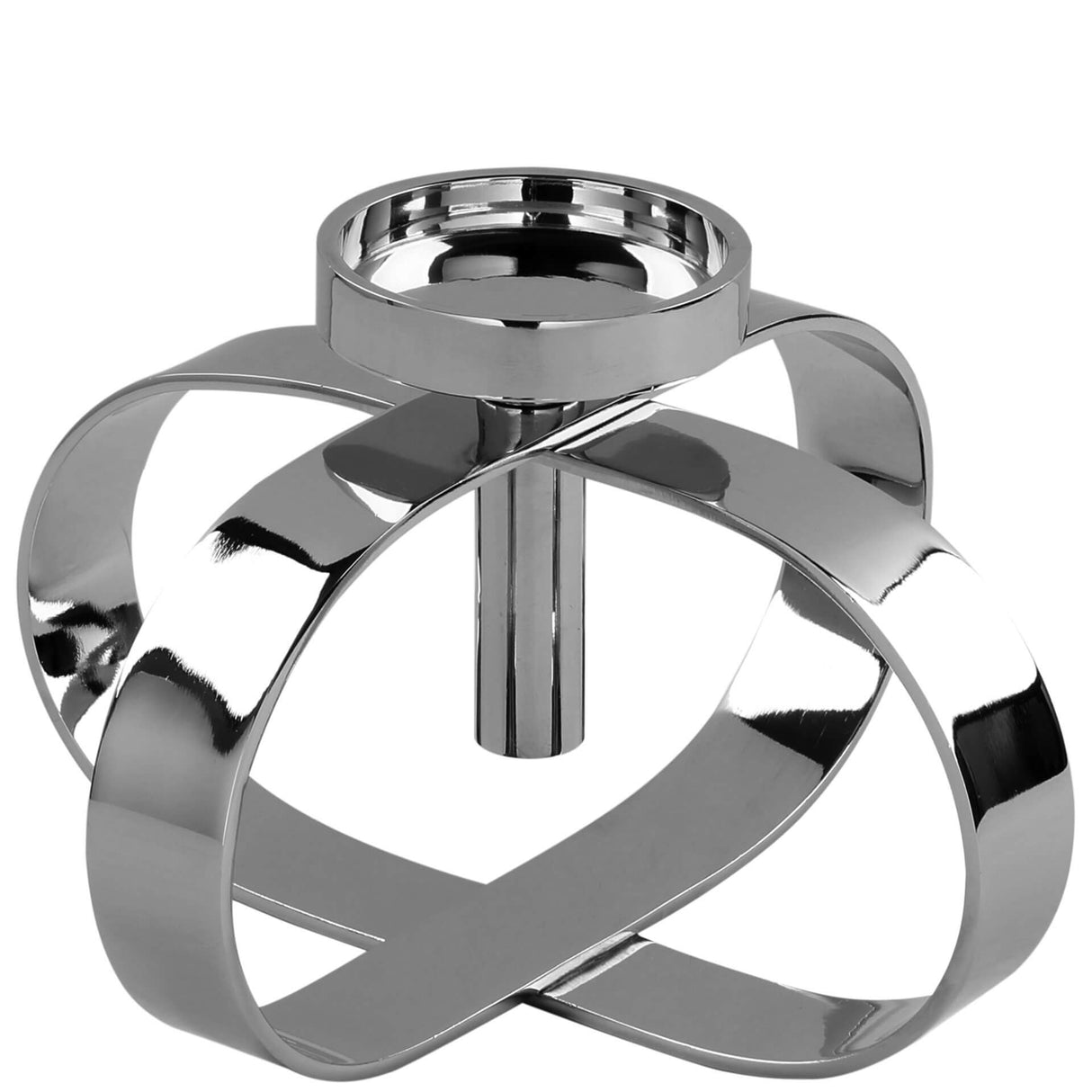 Fink Stumpenkerzenhalter Gorden silberfarben Aluminium, vernickelt Höhe 15 cm