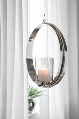 Fink Teelichthalter Colette silber Eisen, vernickelt , Glas Höhe 49 cm